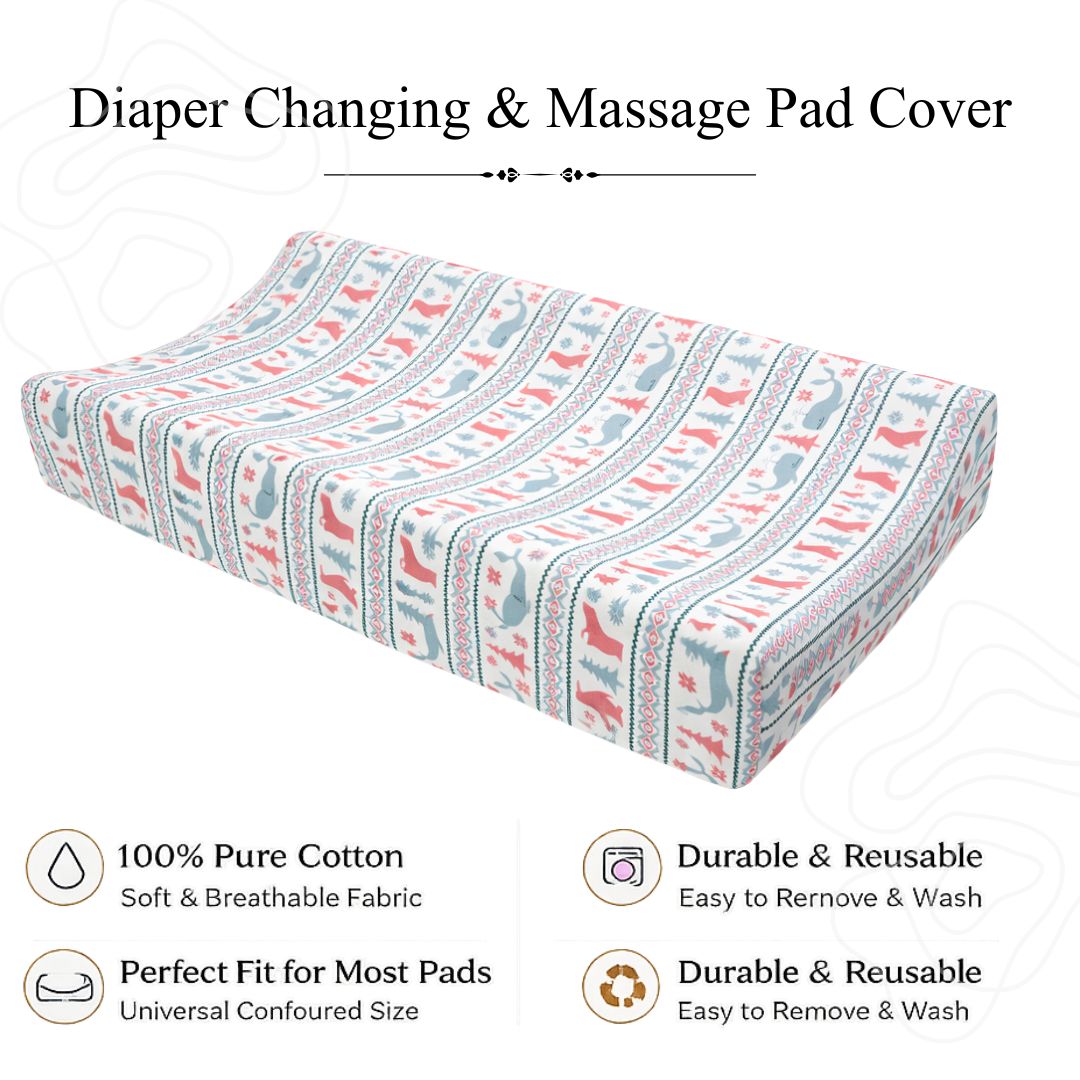 Diaper Changing and Massage Bed/Pad with Cover (Teddy Pad – Iceland Cover)