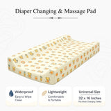 Diaper Changing and Massage Bed/Pad with Cover (Teddy Pad + Dinosaur Cover)