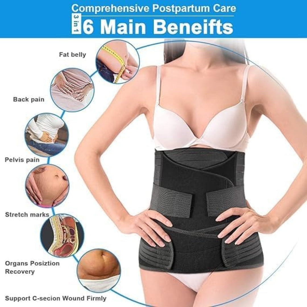 3 in 1 Postpartum Recovery Belt with Belly, Waist & Pelvic Support