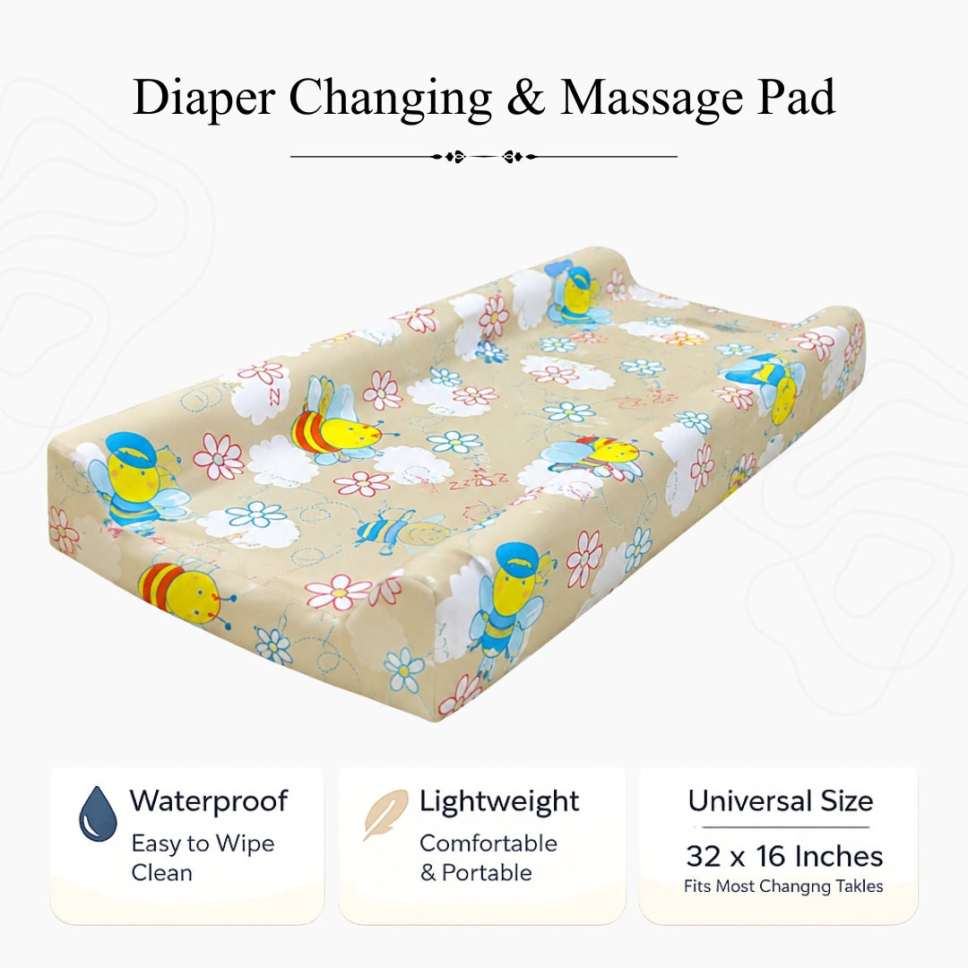 Baby Diaper Changing and Massage Pad with Safety Belt ( Dinasaur)