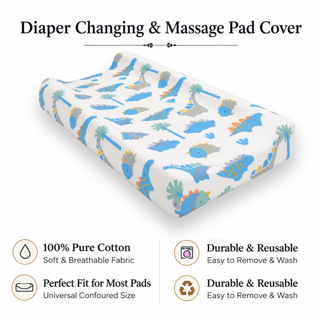 Baby Diaper Changing and Massage Pad with Safety Belt (MultiDino)