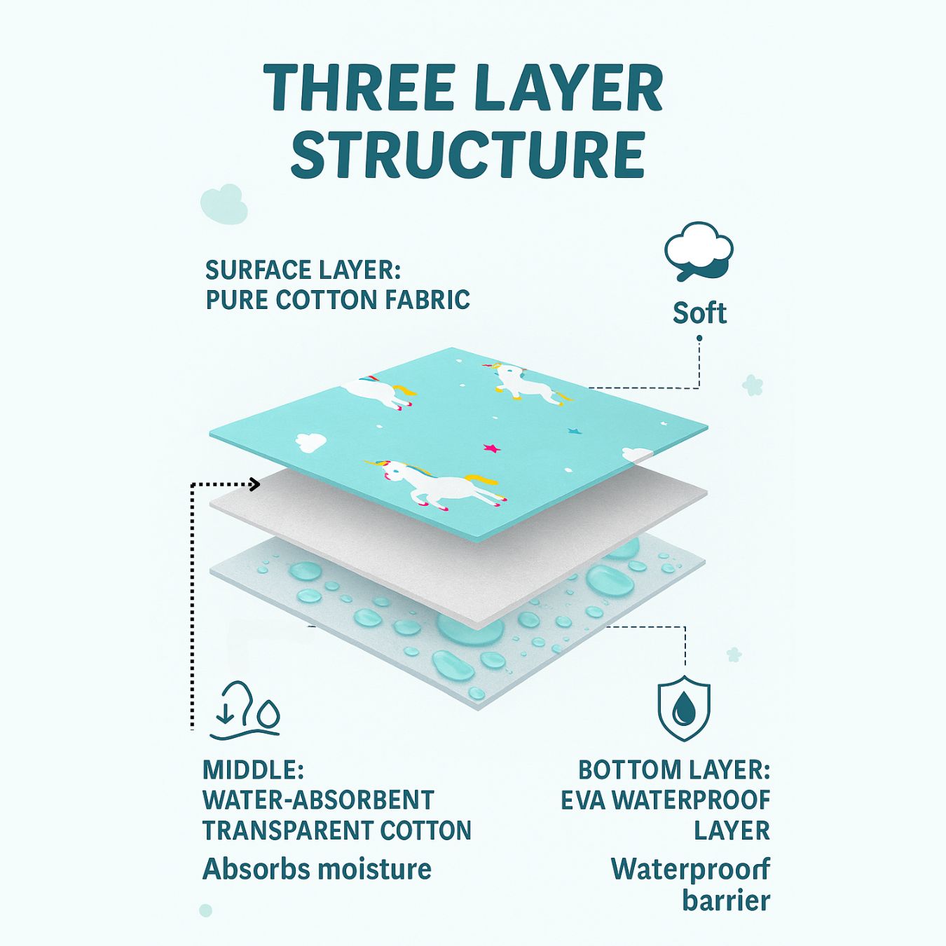 Zikku Diaper Changing & Massage Bed Protector Set of 3