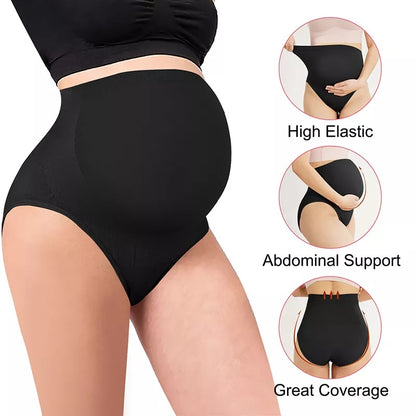 BRABIC Women's Seamless Maternity Panties High Waisted Pregnancy Underwear  Belly Support Briefs Over Bump 3 Pack