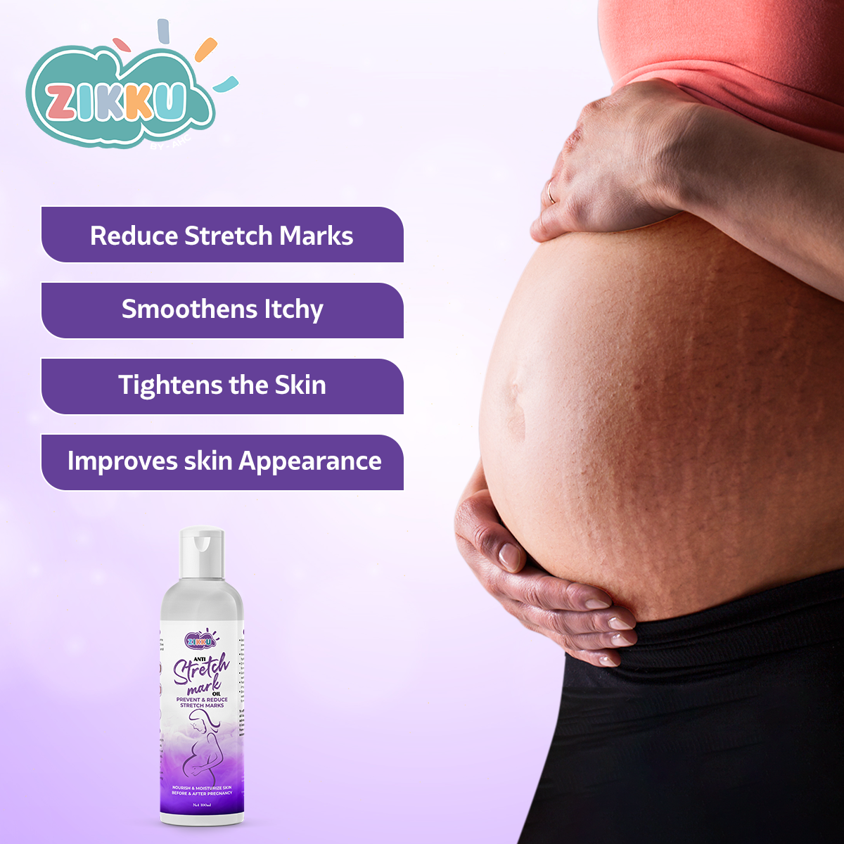 Anti-stretch Mark Oil For Post & Pre Pregnancy Care (100ml)