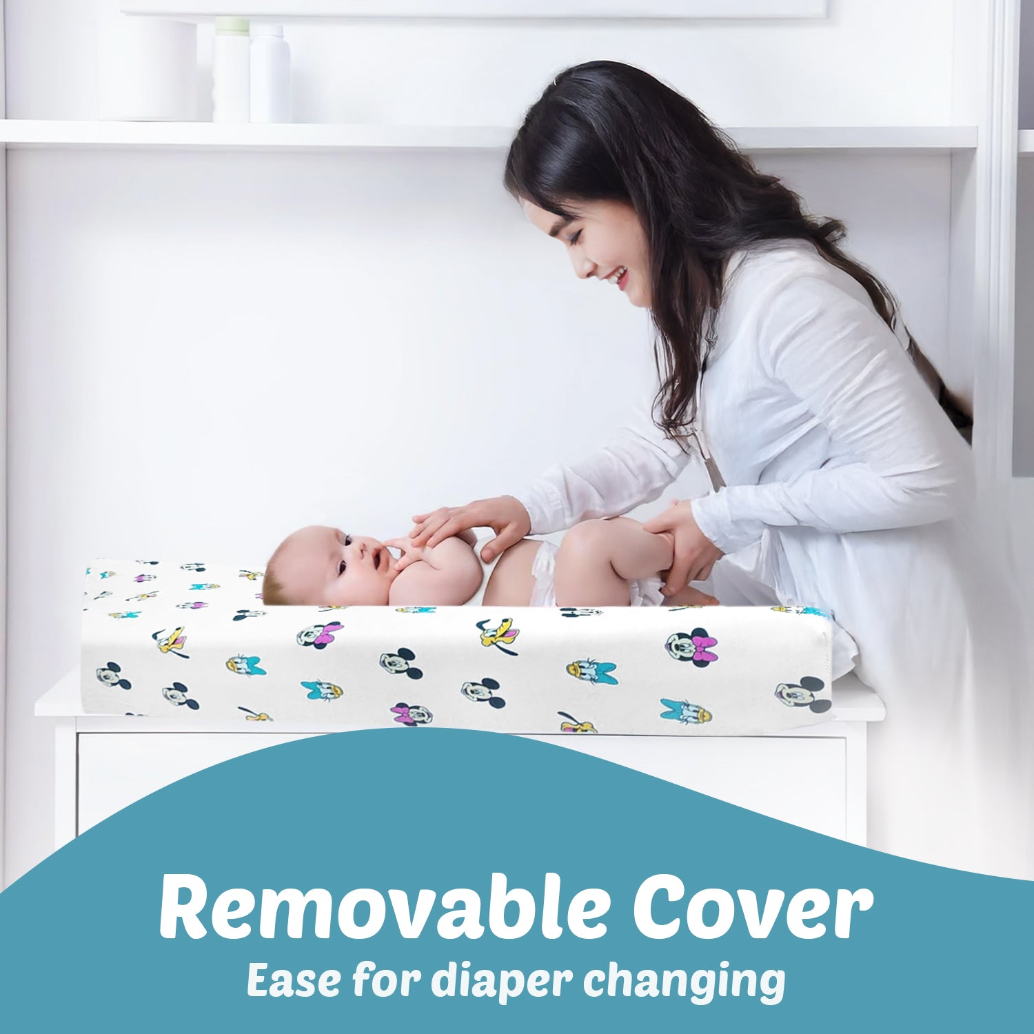 Diaper Changing and Massage Bed/Pad with Cover and Safety Belt for Newborn
