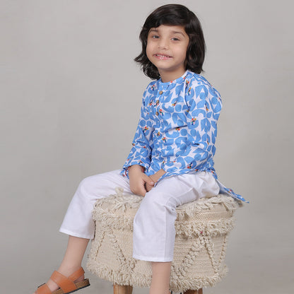 Bluebird Blossom Kurta Set (Unisex)