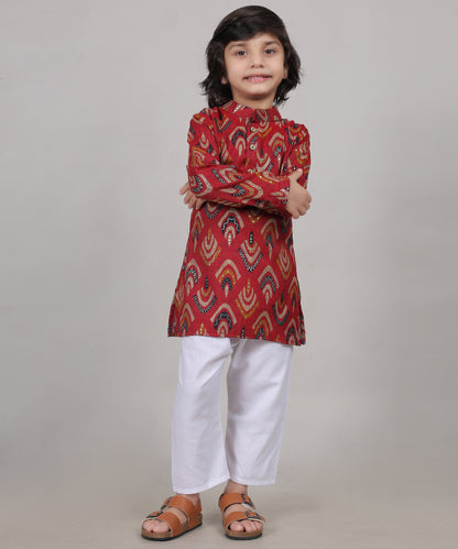 Majestic Maroon Kurta Set (Unisex)