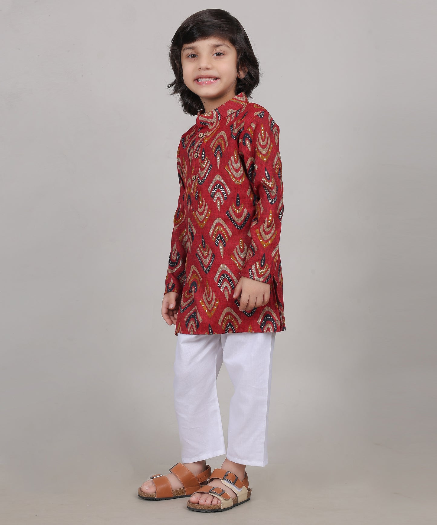 Majestic Maroon Kurta Set (Unisex)