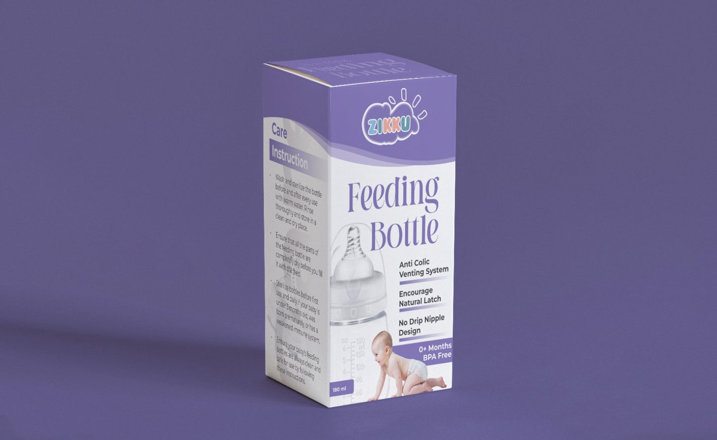 Newborn Feeding Bottle with Anti-Colic Venting System (180 ml)