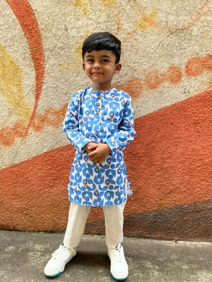 Bluebird Blossom Kurta Set (Unisex)