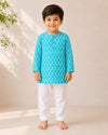Turquoise Twirl Kurta Set (Unisex)