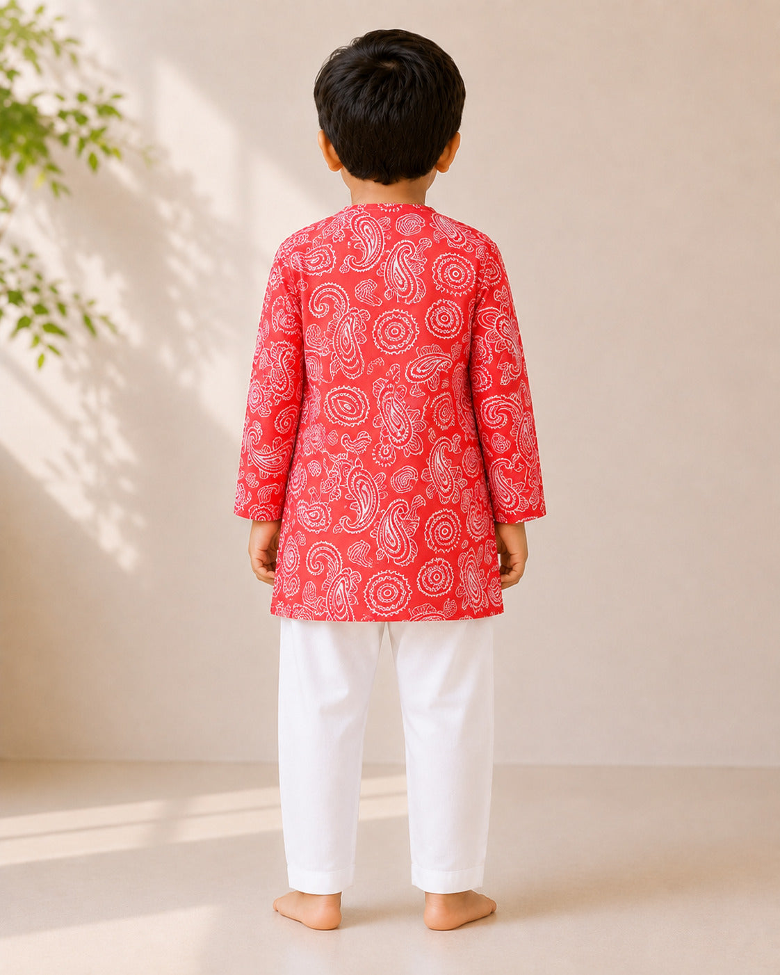 Crimson Breeze Kurta Set (Unisex)