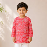 Crimson Breeze Kurta Set (Unisex)