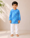 Royal Bandhni Blue Kurta Set (Unisex)