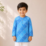 Royal Bandhni Blue Kurta Set (Unisex)