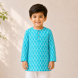 Turquoise Twirl Kurta Set (Unisex)