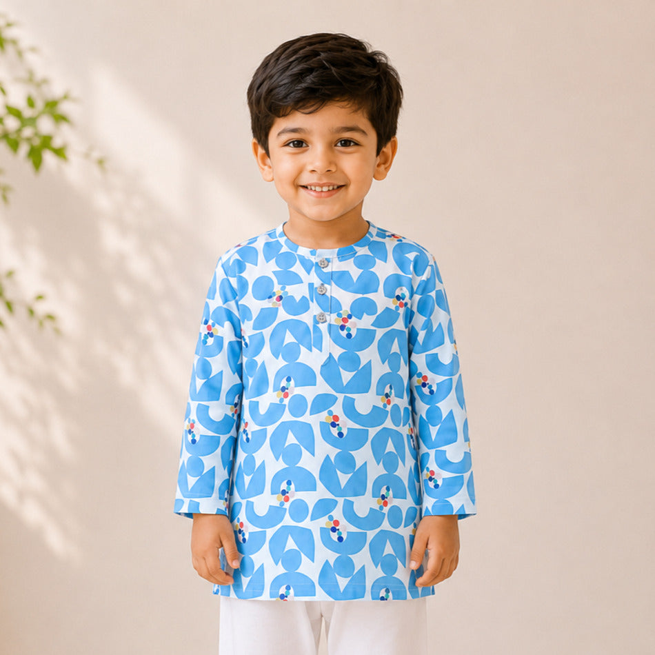 Bluebird Blossom Kurta Set (Unisex)