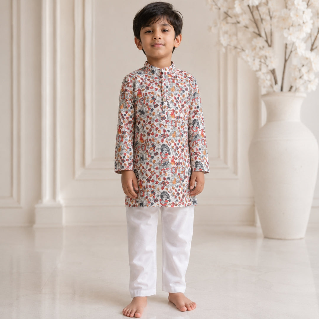Heritage Bloom Kurta Set (Unisex)