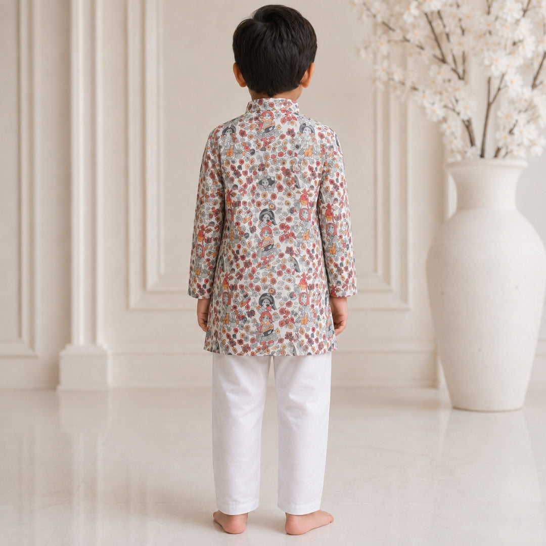 Heritage Bloom Kurta Set (Unisex)