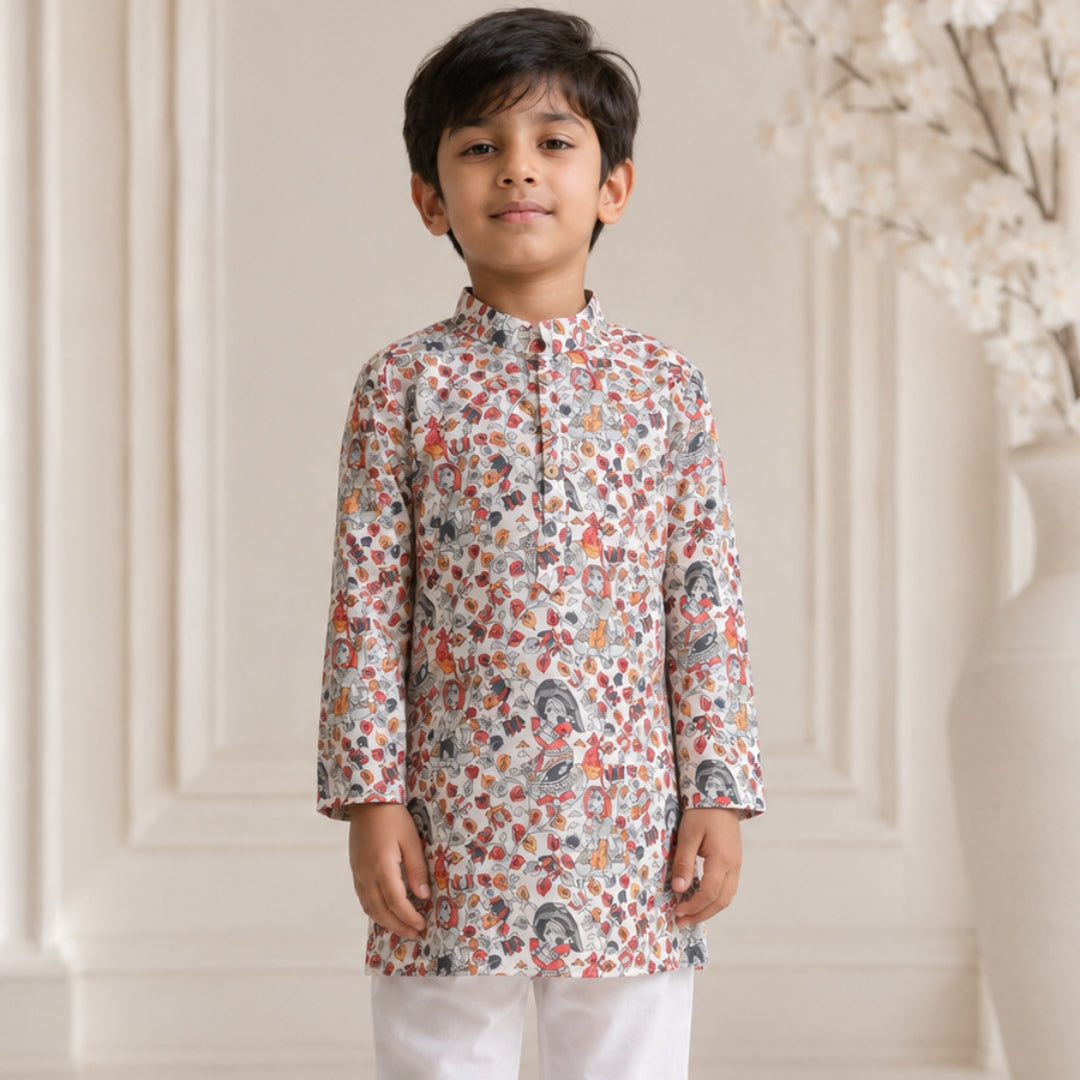Heritage Bloom Kurta Set (Unisex)