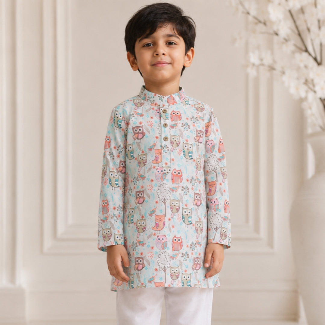 Owl Parade Kurta Set (Unisex)