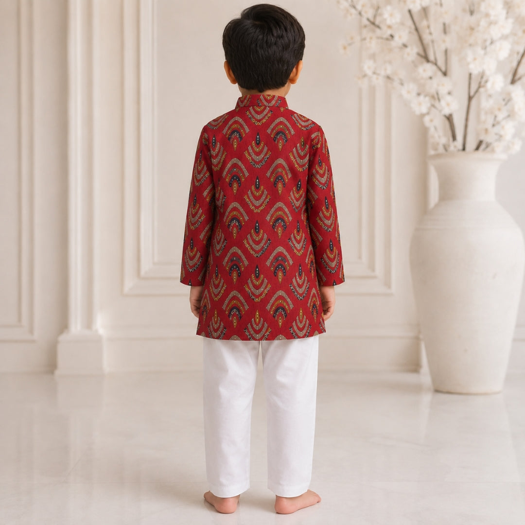 Majestic Maroon Kurta Set (Unisex)