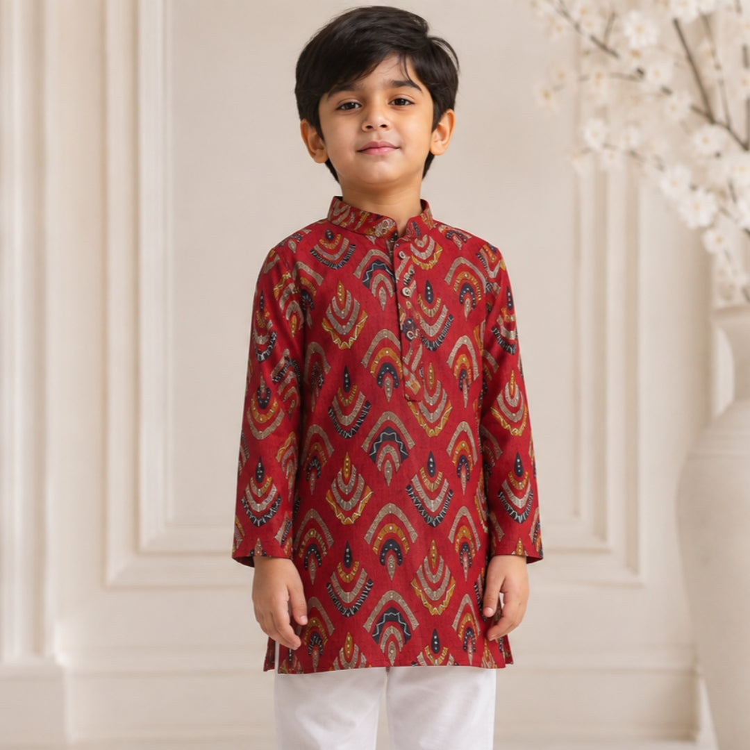 Majestic Maroon Kurta Set (Unisex)