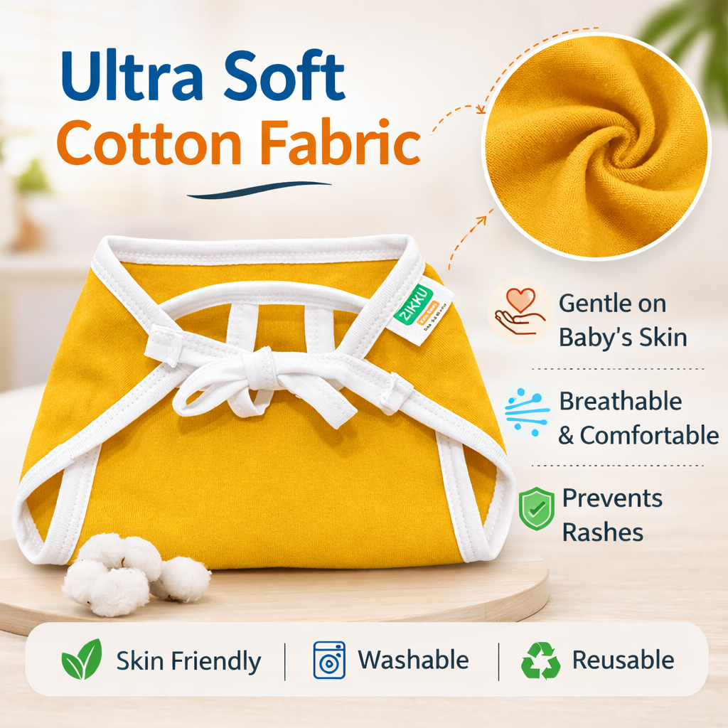 Zikku Washable Cotton Cloth Nappy close-up fabric
