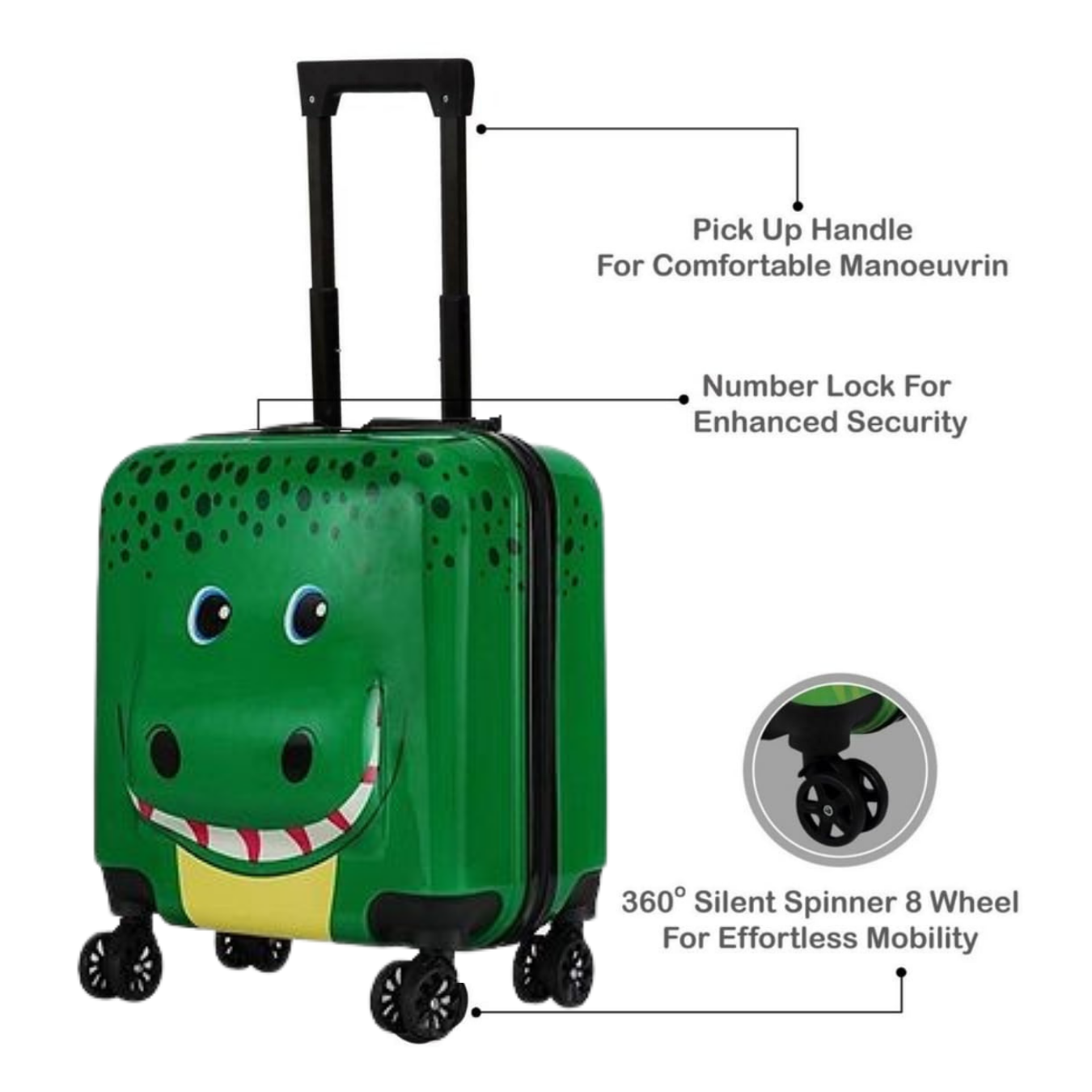 Zikku s Green Croco Cabin Trolley Bag Suitcase ZIKKU