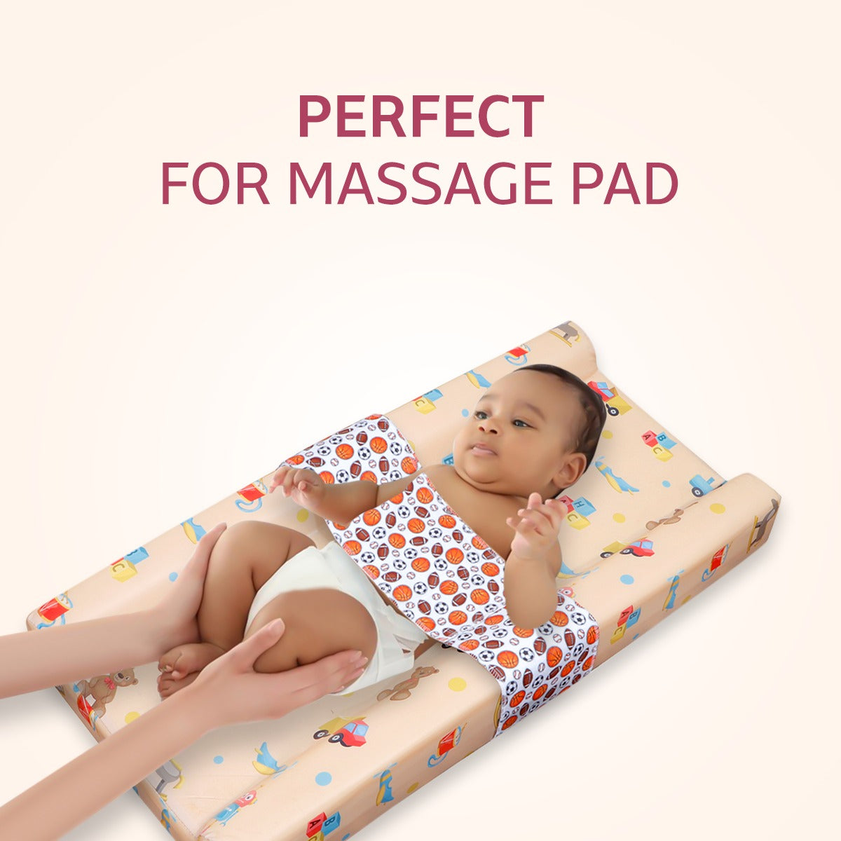 Diaper Changing and Massage Bed/Pad with Safety Belt for Newborn