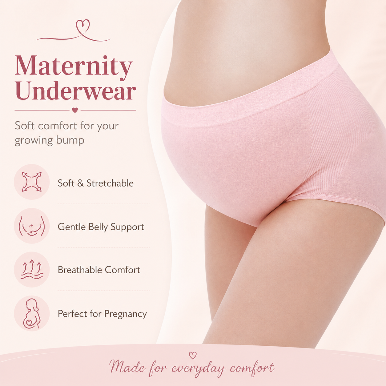 High-waist Belly-support Seamless Underwear/Panty for Pregnant Women