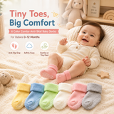 Anti Slip Socks Combo for Newborn (0-12 months, 6 pairs )