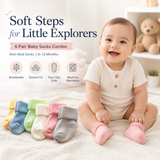 Anti Slip Socks Combo for Newborn (0-12 months, 6 pairs )