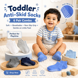Anti Skid Socks Combo for Boys and Girls (1-3 Years , 6 Pairs)