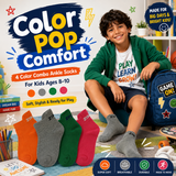 Ankle Length Colorful Socks Combo for Kids (6-9 Years, 4 Pairs, Style G )