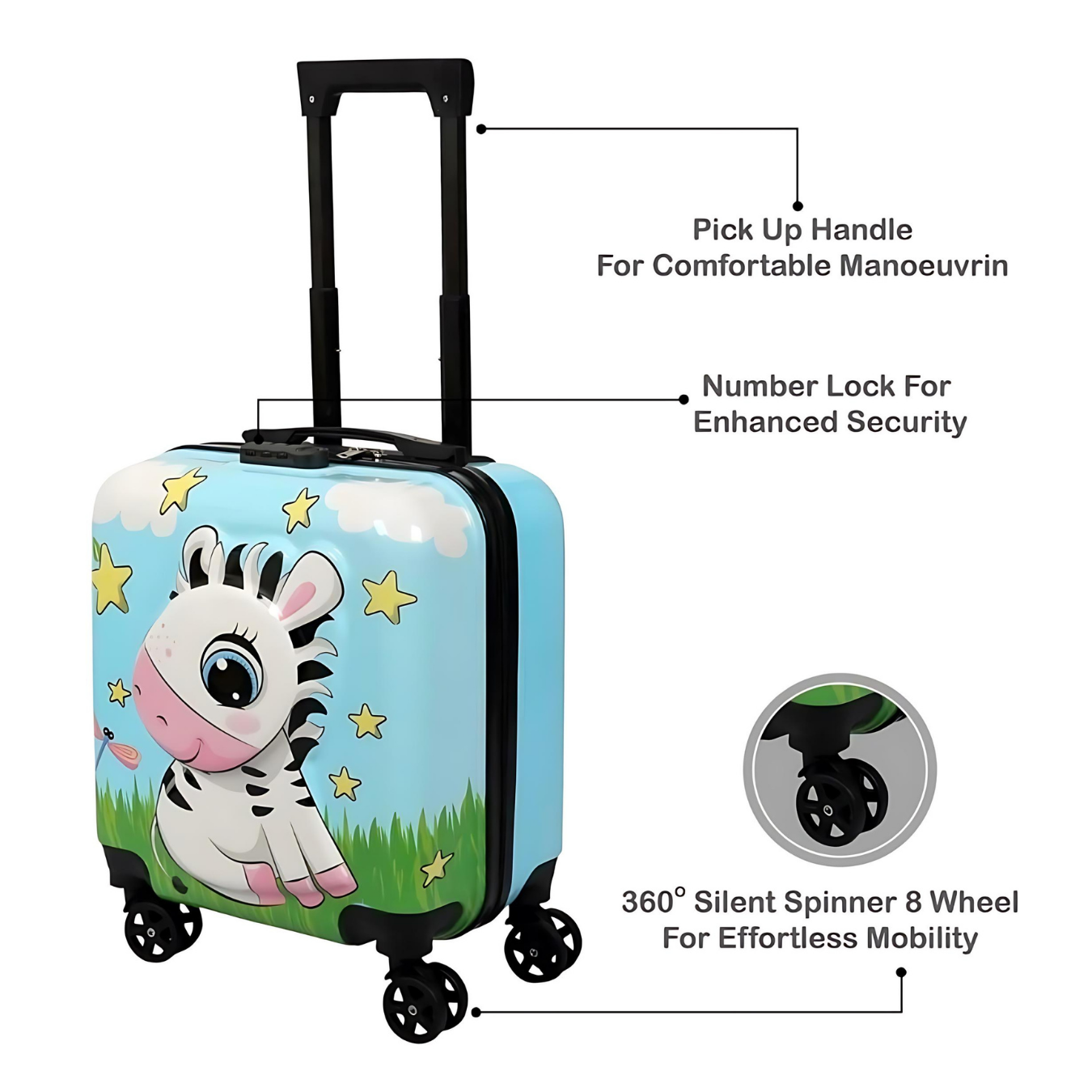 Zebra Adventure Trolley Bag/Suitcase