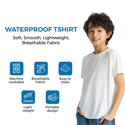 Water Resistant/Repellent T-shirt for Kids (White)