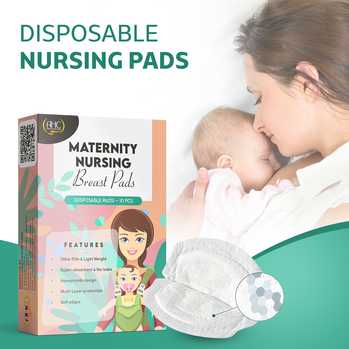 Zikku's Disposable Nursing Breast Pads with Honeycomb Design (Pack of ...