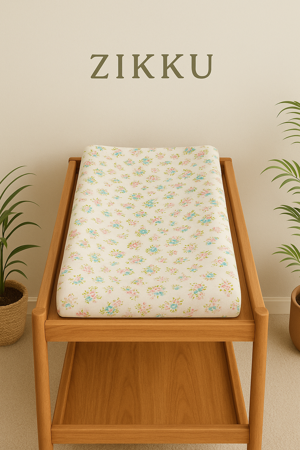 Diaper Changing and Massage Bed/Pad with Cover (Teddy Pad+Flower Cover))