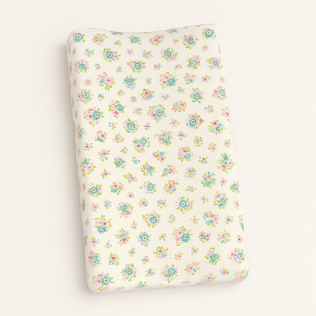 Diaper Changing and Massage Bed/Pad with Cover (Teddy Pad+Flower Cover))