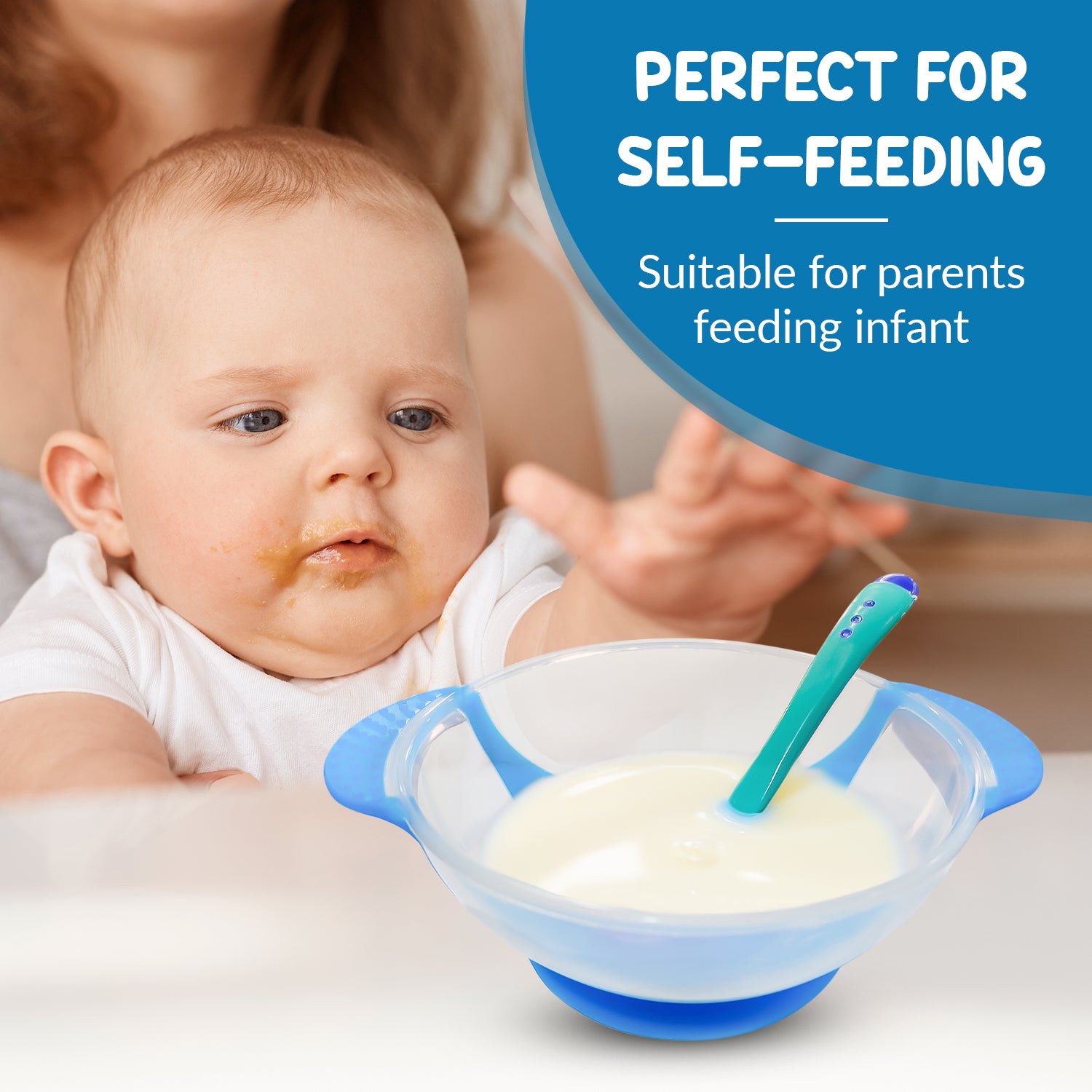 Baby Spill-Proof Silicone Suction Bowl Set with Temperature-Sensitive ...