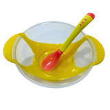 Baby Spill-Proof Silicone Suction Bowl Set with Temperature-Sensitive Spoon