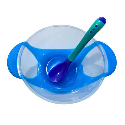 Baby Spill-Proof Silicone Suction Bowl Set with Temperature-Sensitive Spoon